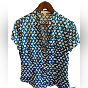 Vintage SFERA Collection Blue Short Sleeve Blouse